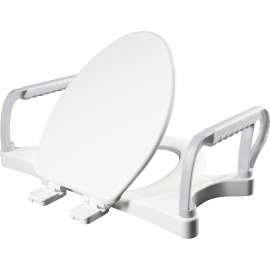 A8AS100 Bemis Independence Assist(TM) Standard Height Premium Toilet Seat with Support Arms Elongated/Round Plastic White Featuring Stay·Tite(R) Seat Fastening System(TM)