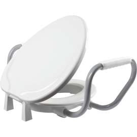 E85320ARM Bemis Independence Assurance(R) with Clean·Shield(TM) with Support Arms is a Plastic 3" Elevated Elongated Toilet Seat Featuring Stay·Tite(R) Commercial Fastening System(TM) and Super·Grip(R) Bumpers