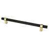 Radial Reign 224mm CC Matte Black Bar and Modern Brushed Gold Posts Pull