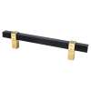 Rivet Rebel 128mm CC Matte Black Bar and Modern Brushed Gold Posts Pull