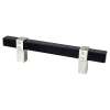 Rivet Rebel 96mm CC Matte Black Bar and Brushed Nickel Posts Pull
