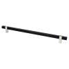 Rivet Rebel 12 inch CC Matte Black Bar and Brushed Nickel Posts Appliance Pull