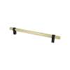 Radial Reign 224mm CC Modern Brushed Gold Bar and Matte Black Posts Pull