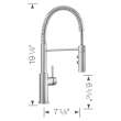 Catris Semi-Pro Pull-Down Dual-Spray Kitchen Faucet - PVD Steel, 401918