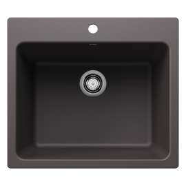 Liven SILGRANIT 25" Single Bowl Dual Mount Laundry Sink - Cinder, 401923