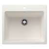 Liven SILGRANIT 25" Single Bowl Dual Mount Laundry Sink - White, 401927