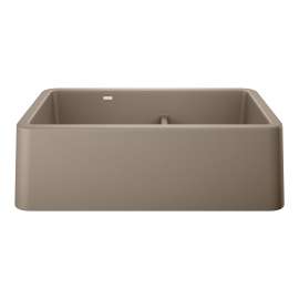 Ikon SILGRANIT 33" Double Bowl Apron-Front Farmhouse Sink with Low Divide - Truffle, 402329