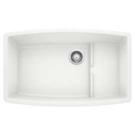 Performa Cascade SILGRANIT 32" Single Bowl Undermount Kitchen Sink with Colander - White, 440066