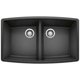 Performa SILGRANIT 33" 50/50 Double Bowl Undermount Kitchen Sink - Anthracite, 440069