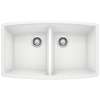 Performa SILGRANIT 33" 50/50 Double Bowl Undermount Kitchen Sink - White, 440071