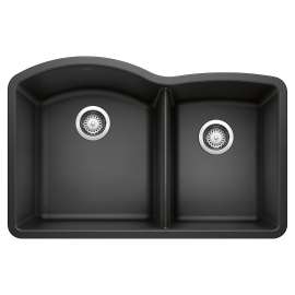 Diamond SILGRANIT 32" 60/40 Double Bowl Undermount Kitchen Sink - Anthracite, 440179
