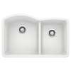 Diamond SILGRANIT 32" 60/40 Double Bowl Undermount Kitchen Sink - White, 440180