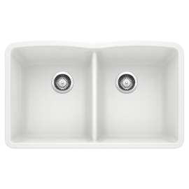 KA-440185 Diamond Equal Double Bowl Sink Kit in White