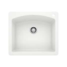 KA-440211 Diamond Single Bowl Dual Mount Sink Kit in White