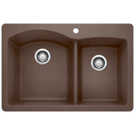 Diamond SILGRANIT 33" 60/40 Double Bowl Dual Mount Kitchen Sink - Café, 440213
