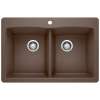 Diamond SILGRANIT 33" 50/50 Double Bowl Dual Mount Kitchen Sink - Café, 440218