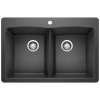 Diamond SILGRANIT 33" 50/50 Double Bowl Dual Mount Kitchen Sink - Anthracite, 440220