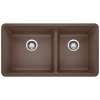 Precis SILGRANIT 33" 60/40 Double Bowl Undermount Kitchen Sink - Café, 441129