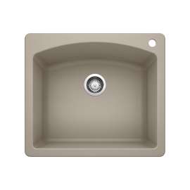 Diamond SILGRANIT 25" Single Bowl Dual Mount Kitchen Sink - Truffle, 441280