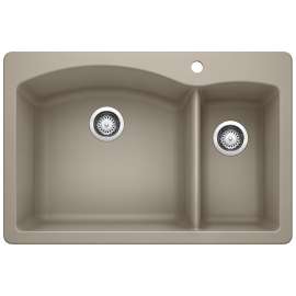 KA-441282 Diamond 1-1/2 Bowl Dual Mount Sink Kit in Truffle