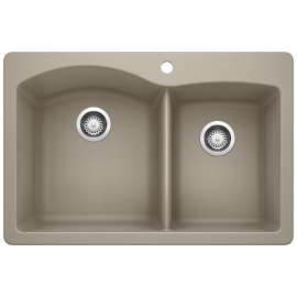 KA-441283 Diamond 1-3/4 Bowl Dual Mount Sink Kit in Truffle