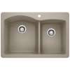 Diamond SILGRANIT 33" 60/40 Double Bowl Dual Mount Kitchen Sink -  Truffle, 441283