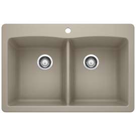 KA-441285 Diamond Equal Double Dual Mount Sink Kit in Truffle