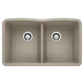 KA-441286 Diamond Equal Double Bowl Sink Kit in Truffle