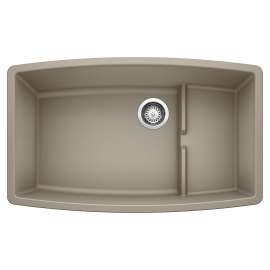Performa Cascade SILGRANIT 32" Single Bowl Undermount Kitchen Sink with Colander - Truffle, 441291