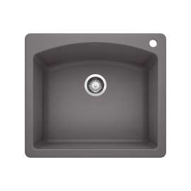 Diamond SILGRANIT 25" Single Bowl Dual Mount Kitchen Sink - Cinder, 441463