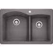 Diamond/Artona KF-441465 60/40 Dual Mount Sink Kit with Pull-Down Faucet and Strainer in Cinder