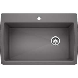 Diamond/Artona KFA-441467 Super Single Dual Mount Sink Kit with Pull-Down Faucet, Sink Grid, and Strainer in Cinder