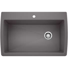 Diamond SILGRANIT 33.5" Super Single Dual Mount Kitchen Sink - Cinder, 441467