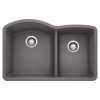 Diamond SILGRANIT 32" 60/40 Double Bowl Undermount Kitchen Sink - Cinder, 441469