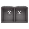 Diamond SILGRANIT 32" 50/50 Double Bowl Undermount Kitchen Sink - Cinder, 441470