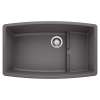 Performa Cascade SILGRANIT 32" Single Bowl Undermount Kitchen Sink with Colander - Cinder, 441476