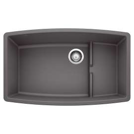 Performa Cascade SILGRANIT 32" Single Bowl Undermount Kitchen Sink with Colander - Cinder, 441476