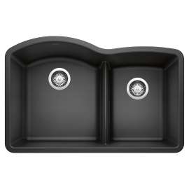 Diamond SILGRANIT 32" 60/40 Double Bowl Undermount Kitchen Sink with Low Divide - Anthracite, 441590