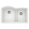 Diamond SILGRANIT 32" 60/40 Double Bowl Undermount Kitchen Sink with Low Divide - White, 441593