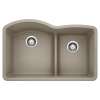 Diamond SILGRANIT 32" 60/40 Double Bowl Undermount Kitchen Sink with Low Divide - Truffle, 441596