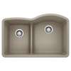 Diamond SILGRANIT 32" 40/60 Reverse Double Bowl Undermount Kitchen Sink with Low Divide - Truffle, 441608