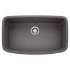 Valea SILGRANIT 32" Super Single Undermount Kitchen Sink - Cinder, 441611