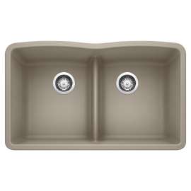 KA-442072 Diamond Equal Double Low Divide Sink Kit in Truffle