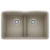 Diamond SILGRANIT 32" 50/50 Double Bowl Undermount Kitchen Sink with Low Divide - Truffle, 442072