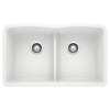KA-442074 Diamond Equal Double Low Divide Sink Kit in White