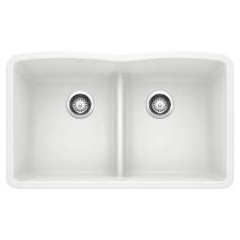 KA-442074 Diamond Equal Double Low Divide Sink Kit in White