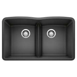 Diamond SILGRANIT 32" 50/50 Double Bowl Undermount Kitchen Sink with Low Divide - Anthracite, 442075