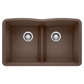 Diamond SILGRANIT 32" 50/50 Double Bowl Undermount Kitchen Sink with Low Divide - Café, 442078