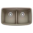 KA-442197 Valea Equal Double Low Divide Sink Kit in Truffle
