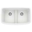 KA-442199 Valea Equal Double Low Divide Sink Kit in White